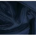 VDS Navy Blue Organza Fabric, 10 Yards Continuous, 45” Wide, Wedding Party Decoration Iridescent Crystal Sheer Shiny Organza Tulle Bridal Dress DIY Crafts Costume Sewing Backdrop Arch Cloth