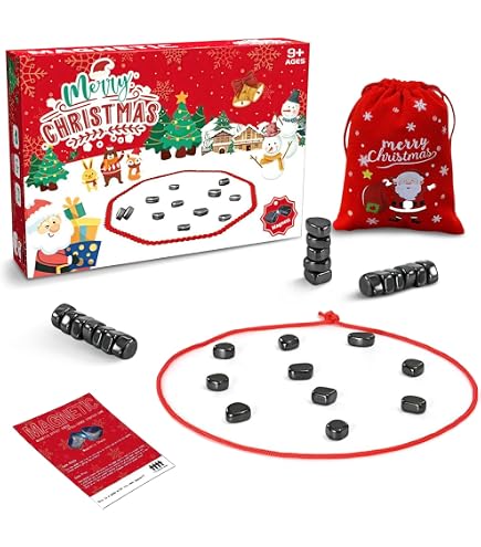 Juego De Ajedrez Magnético Con Cuerda – 20 Piezas Grandes, Estrategia Divertida Para Toda La Familia, Incluye Bolsa De Almacenaje