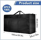 SUNNOW 2 Pcs 180L Jumbo Moving Bag Large Storage Durable with Reinforced Bottom view 2