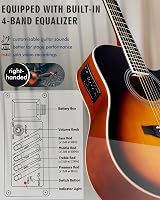 Winzz 4/4 Electro-Acoustic Guitar Sunburst 41 Inches Beginner Kit view 4