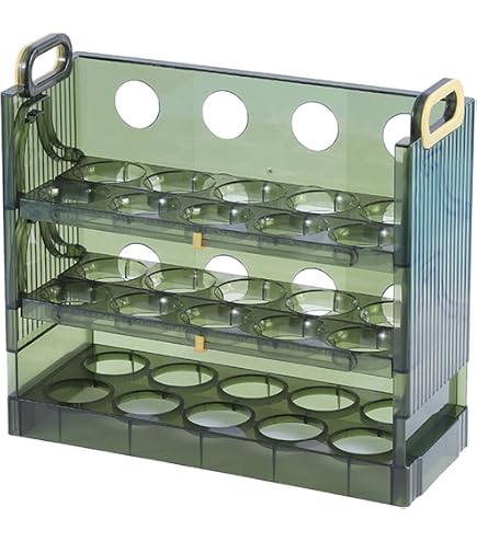 Porte-œufs Transparent Empilable Porte-Œufs 3 Étages Transparent Pour Réfrigérateur - Organisateur Rotatif 30 Œufs, Avec Marqueur De Date Organisateur œufs 3 étages