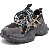 Drikler Women's Chunky Platform Comfort Orthopedic Wedge Walking Shoes Fashion Lace Up Casual Non-Slip Running Shoes