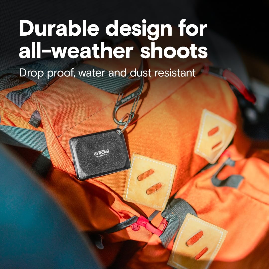 Crucial X10 Pro 4TB Portable SSD, Up to 2100MB/s Read, 2000MB/s Write, 3.2 USB-C, External Solid State Drive, Durable Storage for PC & Mac, for Professional Creators, Black - ‎CT4000X10PROSSD902