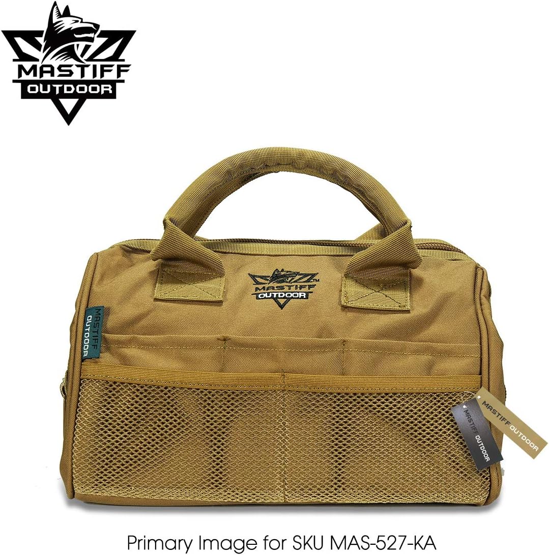 Mastiff Outdoor Multi-Tool Bag Wide Mouth Ammo Case Heavy Duty All Purpose Pack Khaki