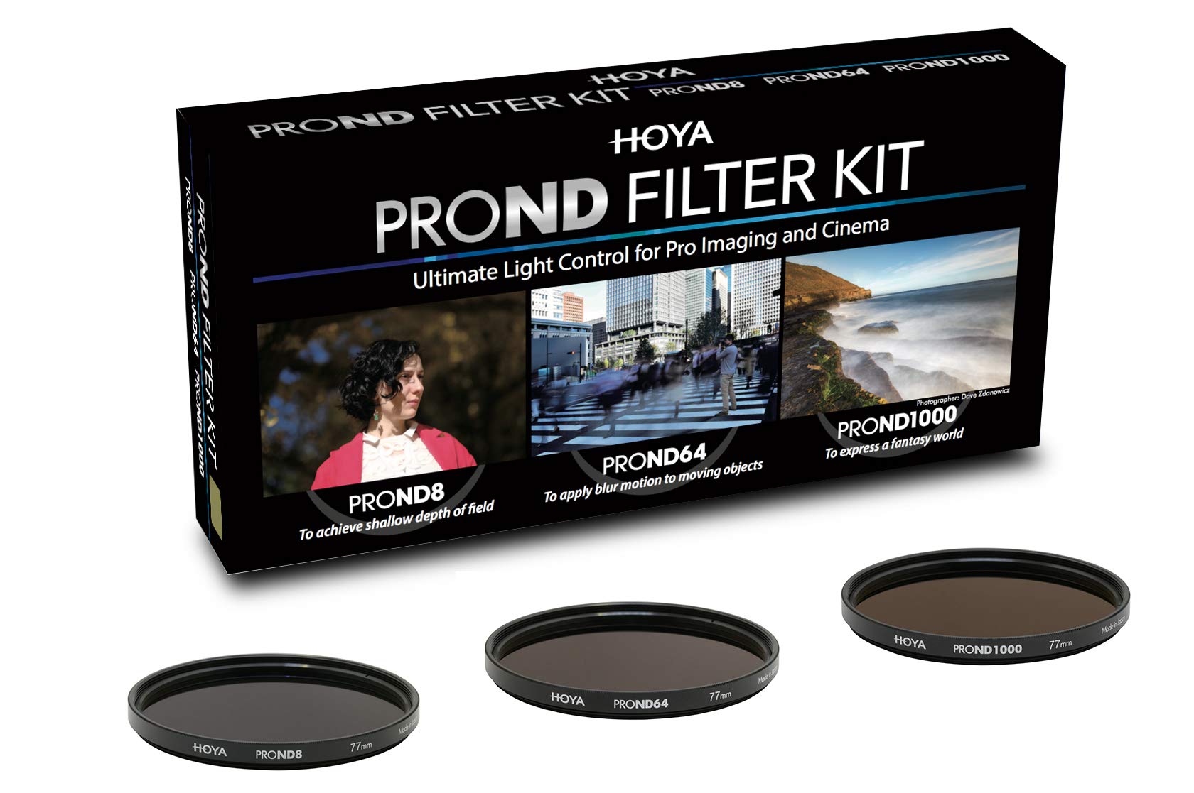 Hoya PRO-ND8/ND64/ND1000 Filterset ø52mm - Black - Neutral Density - Optical Glass, Aluminium