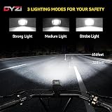 DYZI Bike Light Set USB Rechargeable Front & Back 4 Modes Daylight Sensor view 4