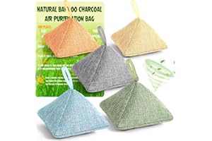 Mayunuo Activated Charcoal Odor Absorber 5 Pack, Nature Fresh Bamboo Charcoal Air Purifying Bag Home Smell Smoke Closet Car Air Freshener Deodorizer Odor Eliminator and Moisture Absorber