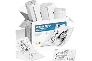 TYPONOS Genuine Self-Adhesive Thermal Printer Stickers, 54mmx3.2m Sticker Paper, Compatible with PM290 Mini Sticker Printer, Thermal Sticker Paper for Journal, Study, Photos, 3 Rolls, White