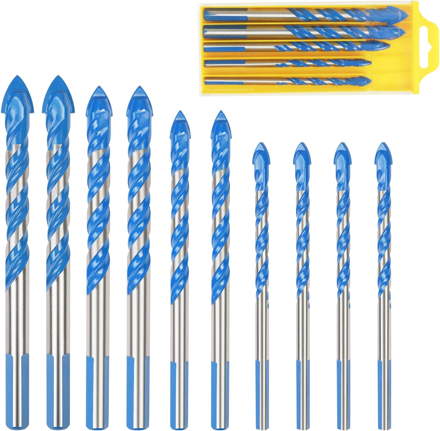 Forets Pour Carrelage Verre, ZoomSky 10 Pcs Foret Multimatériaux Triangle Porcelaine Forage