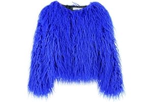 foefaik Winter Fluffy Faux Fur Coat Women's Shaggy Jacket Long Sleeve Outwear
