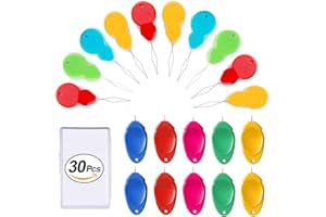 CousDUoBe 30Pcs Needle threaders for Hand Sewing,Plastic Wire Loop DIY Needle Threader Hand Machine Sewing Tool with Transparent Box, Color Random