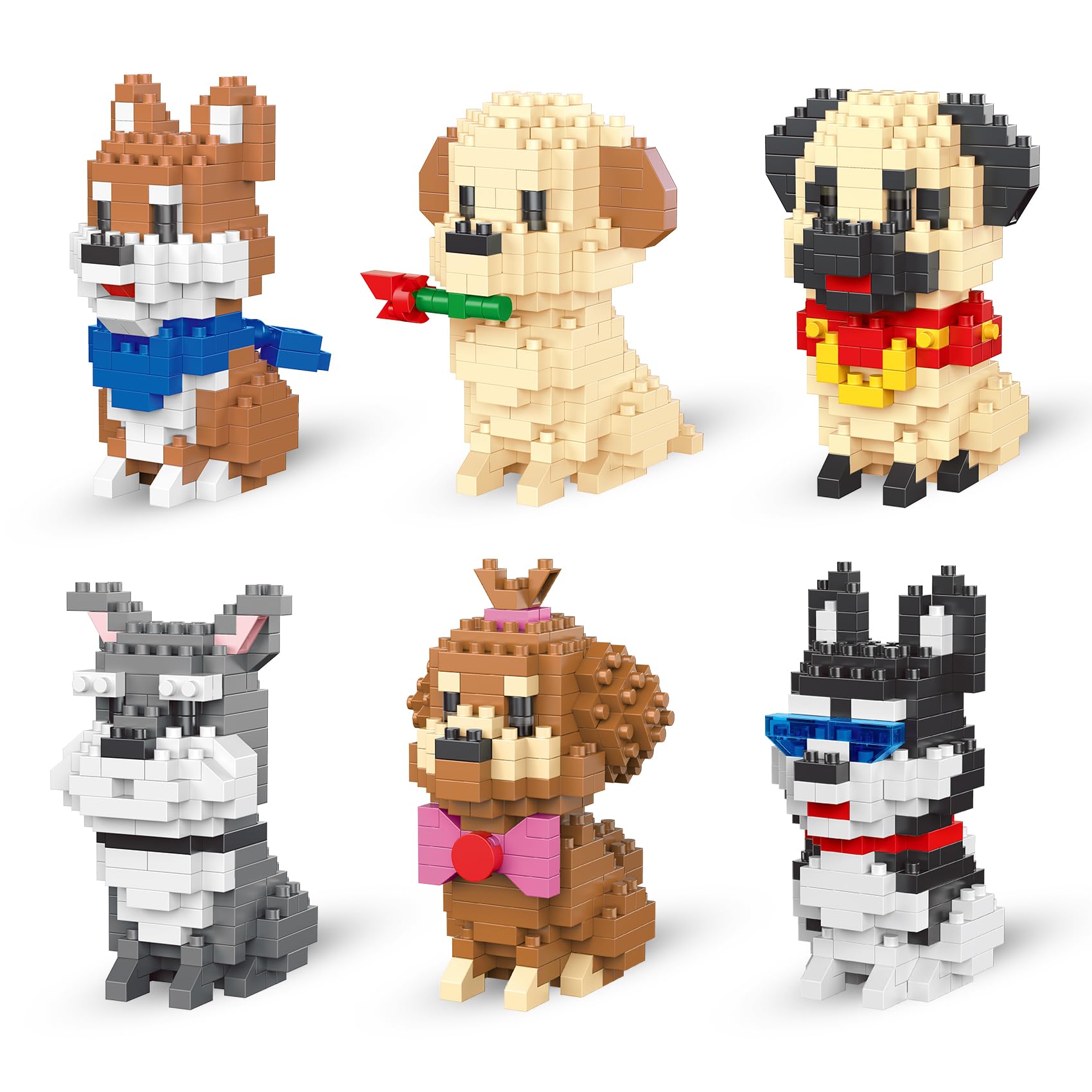 LULUFUN Dog Building Blocks Set, Mini Animal Building Blocks Kit, Educational Building Toys, Gift for Adults and Children — image 1