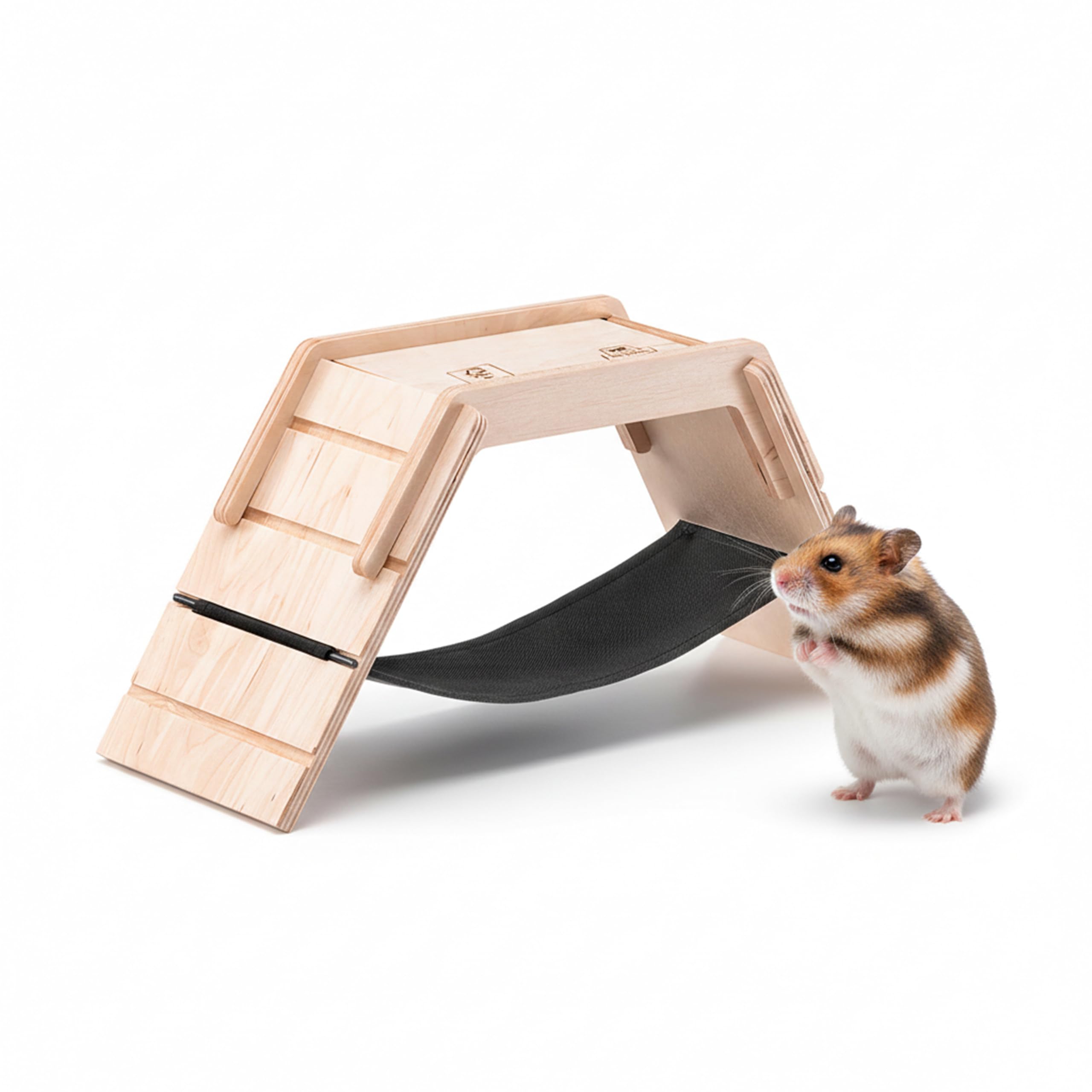 Ferplast Hamster Wooden Bridge with Hammock and Ladder, Mice, Hamster Toys, Hamster Cage Accessories