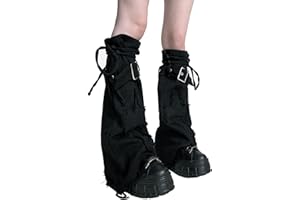 Sexybody Leg Warmers for Women&Girls Y2K Kawaii Cool Goth Flared Leg Warmers Gyaru Punk Long Leg Baggy Grunge Socks Denim