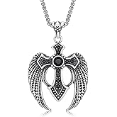 HEXALOVA Cross Necklace for Men Silver Cross Chain Stainless Steel Pendant for Women Goth Necklace Gothic Christian Jewelry