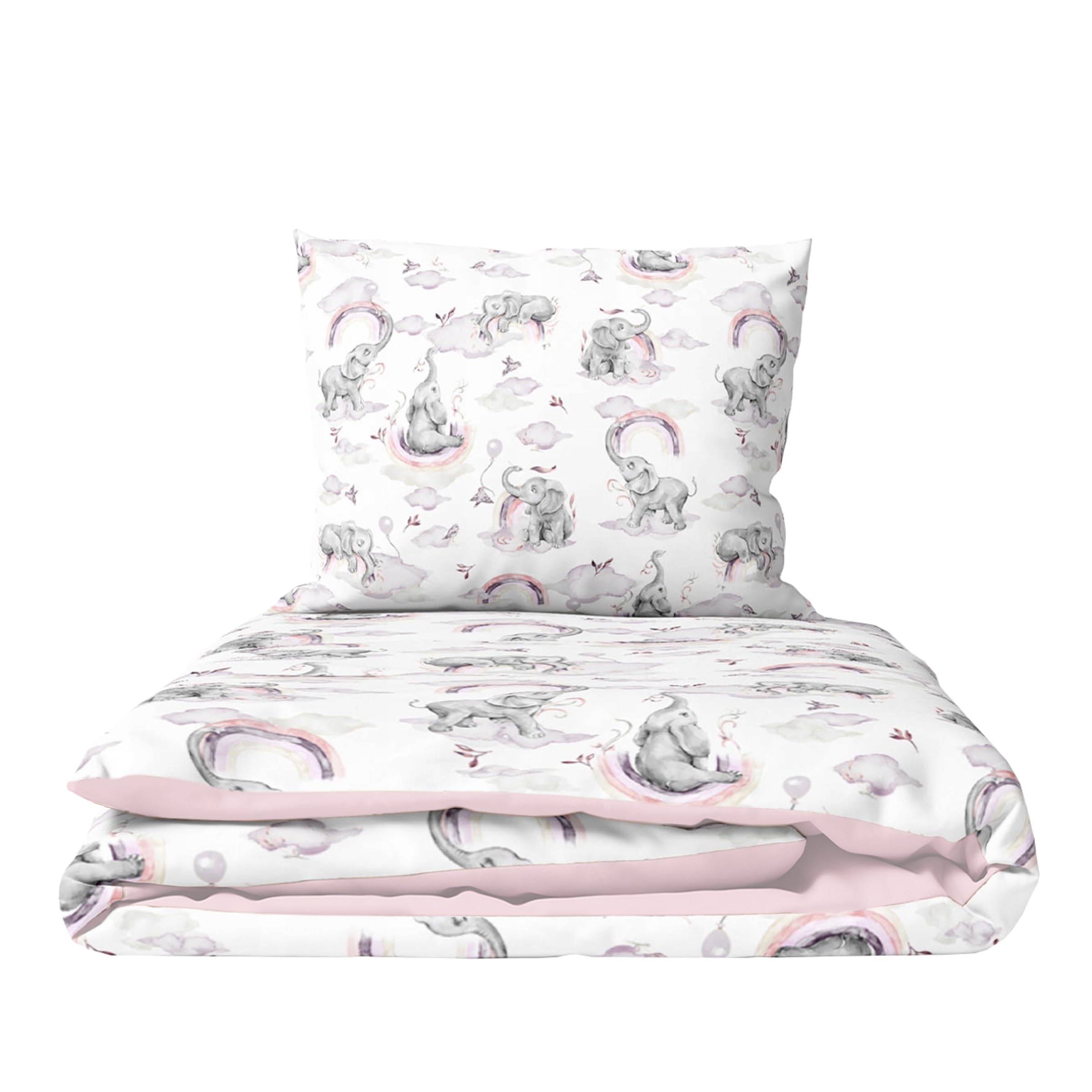 Baby Comfort 2 Piece Children Quilt Duvet & Pillow Set 80x70 cm 12M+ (Pink Elephants) — image 1