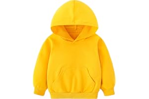 AIWUHE Toddler Boys Girls Hooded Sweatshirt Solid Pullovers Long Sleeve Hoodie Kids Cotton Crewneck Fall Tops 2-6Y Blouse