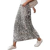 SOFIA'S CHOICE Women Sequin Skirts High Waisted Sparkly Midi Skirt Club Night Out