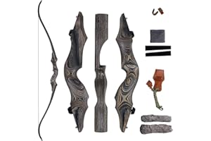 Topbows 58" Takedown Recurve Bow Bamboo Limbs Archery Right or Left Handed Riser Bow for Hunting Target Shooting 25-65Lbs