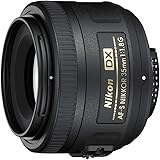 Nikon AF-S DX NIKKOR 35mm f/1.8G Lens with Auto Focus for Nikon DSLR Cameras, 2183, Black