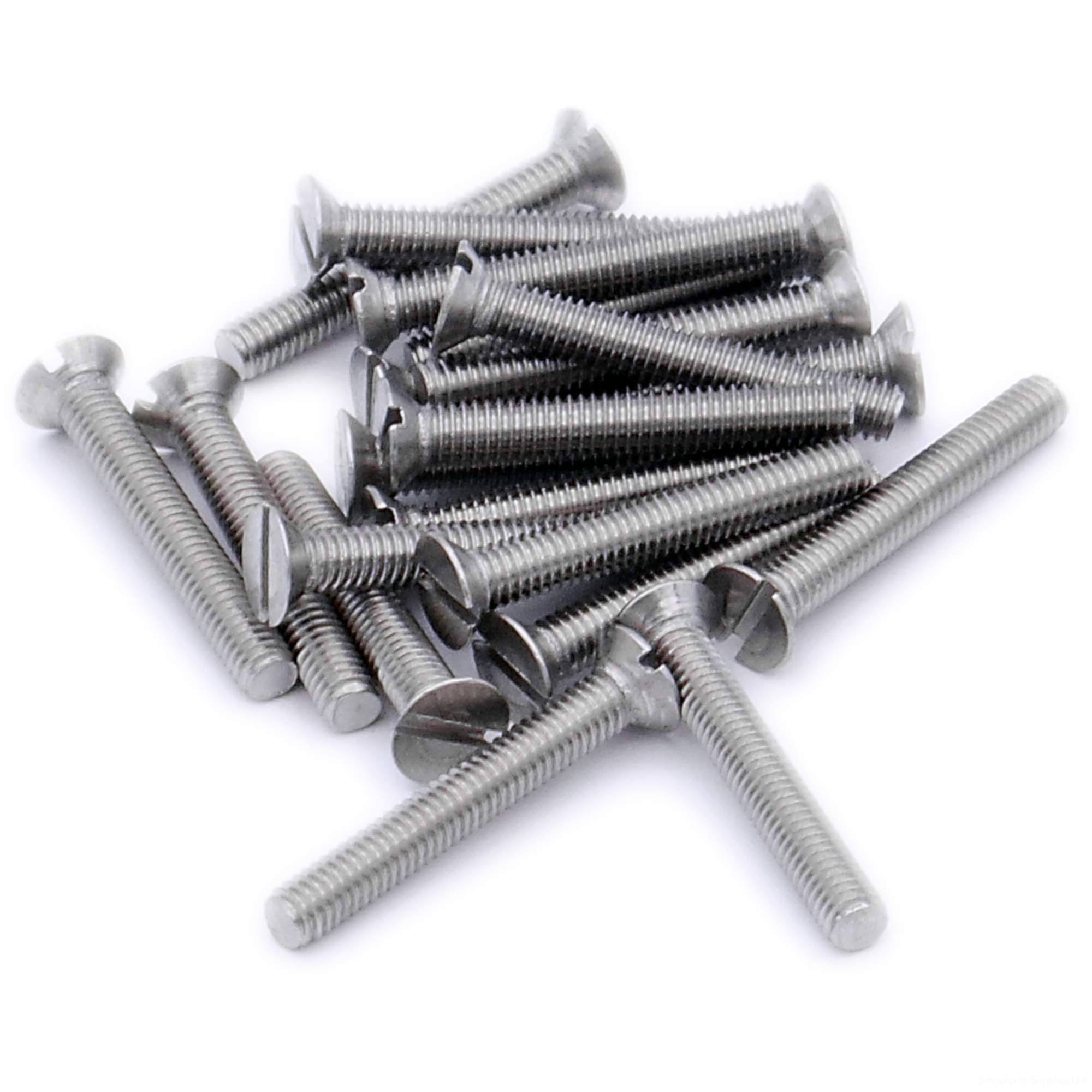M4 (4mm x 18mm) Slot Countersunk Machine Screw (Bolt) - Stainless Steel (A2) (Pack of 20)