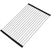 Seropy Roll Up Dish Drying Rack Over The Sink Drying Rack for Kitchen, Folding Dish Rack Over Sink Mat, Stainless Steel Dish 