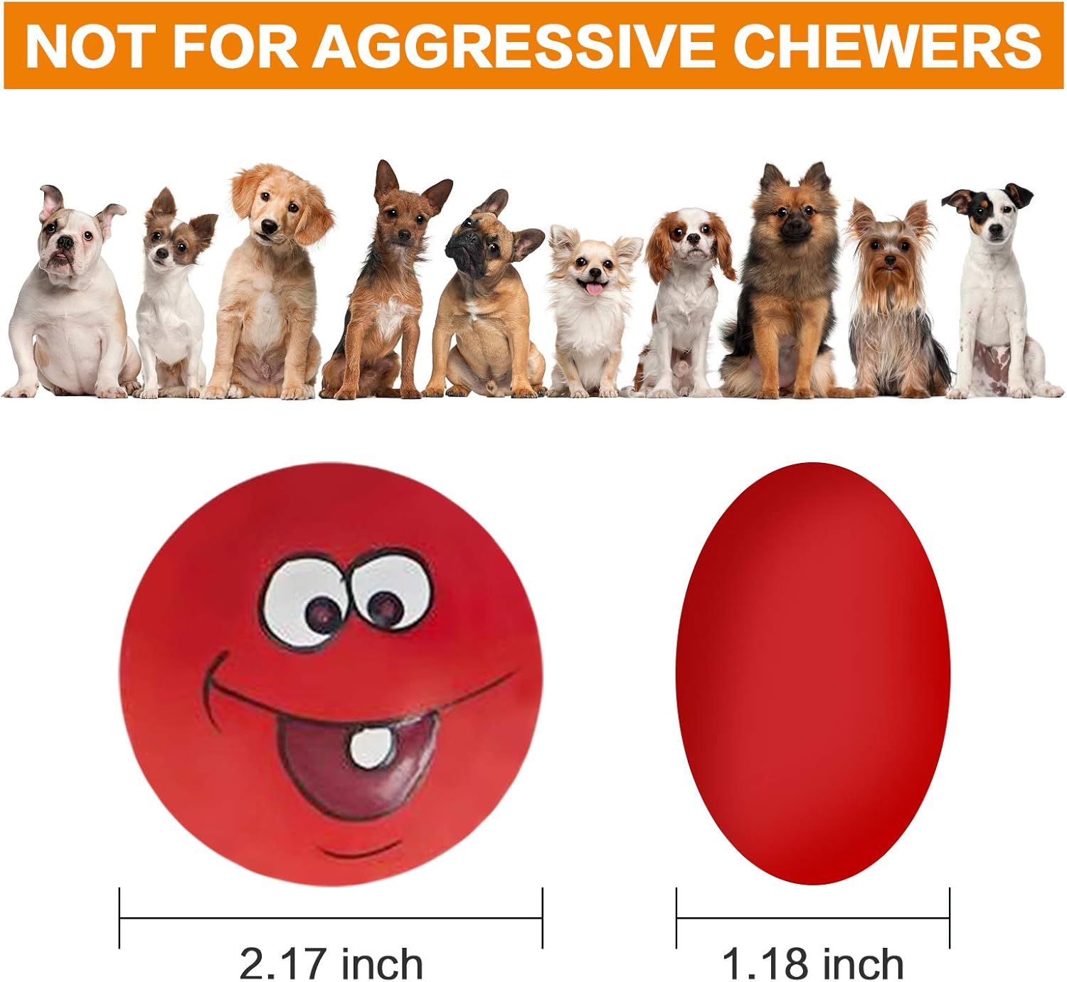 Kitchen & Dining : Dog Toy, Squeaky Dog Toys Chewing Durable Teething Latex Rubber Soft Interactive Fetch Play Dog Balls with Funny Face for Puppy Small Medium Pet Dog (5PCS) : 