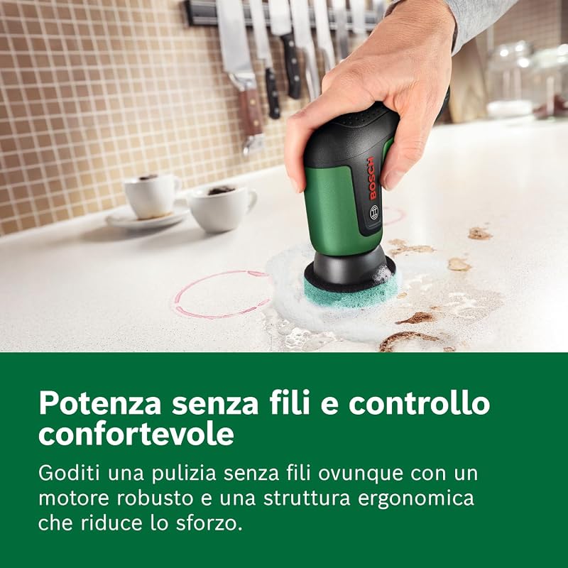 TAYDO (UniversalBrush 4V) Spazzola di pulizia a batteria (incl. kit completo di 12 accessori e borsa morbida, in scatola di cartone)