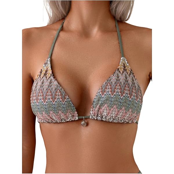 Denim Halter Top WDIRARA Women's Textured Halter Bikini Top Tie