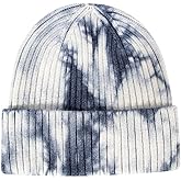 CORIRESHA Women's Unisex Fashion Tie Dye Beanie Soft Knitted Hat Cuffed Winter Warm Cap