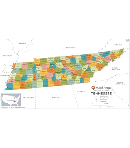 Large Map Of Tennessee Poster