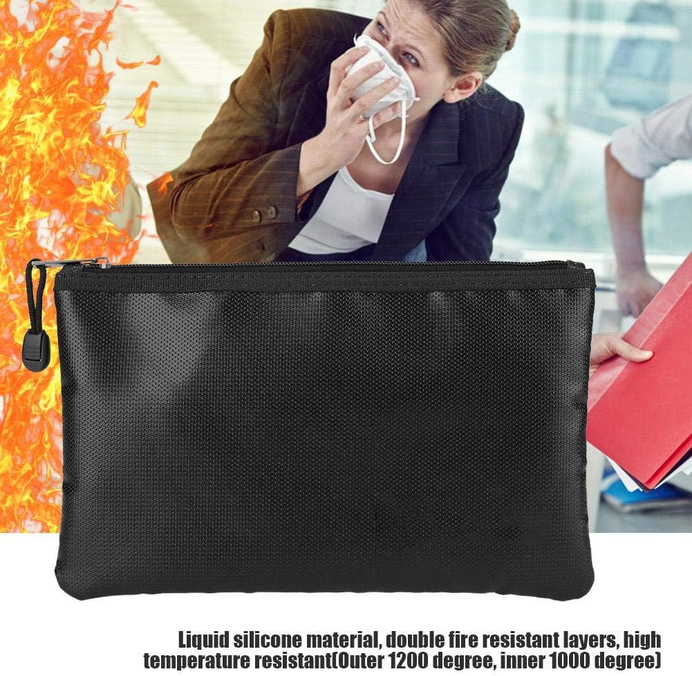 TOPINCN Fireproof Document Bag Waterproof and Fireproof Pouch File Storage Bag for Passport Money Bills Checks Ipad Certificates Ect (29 * 20Cm) - Image 5