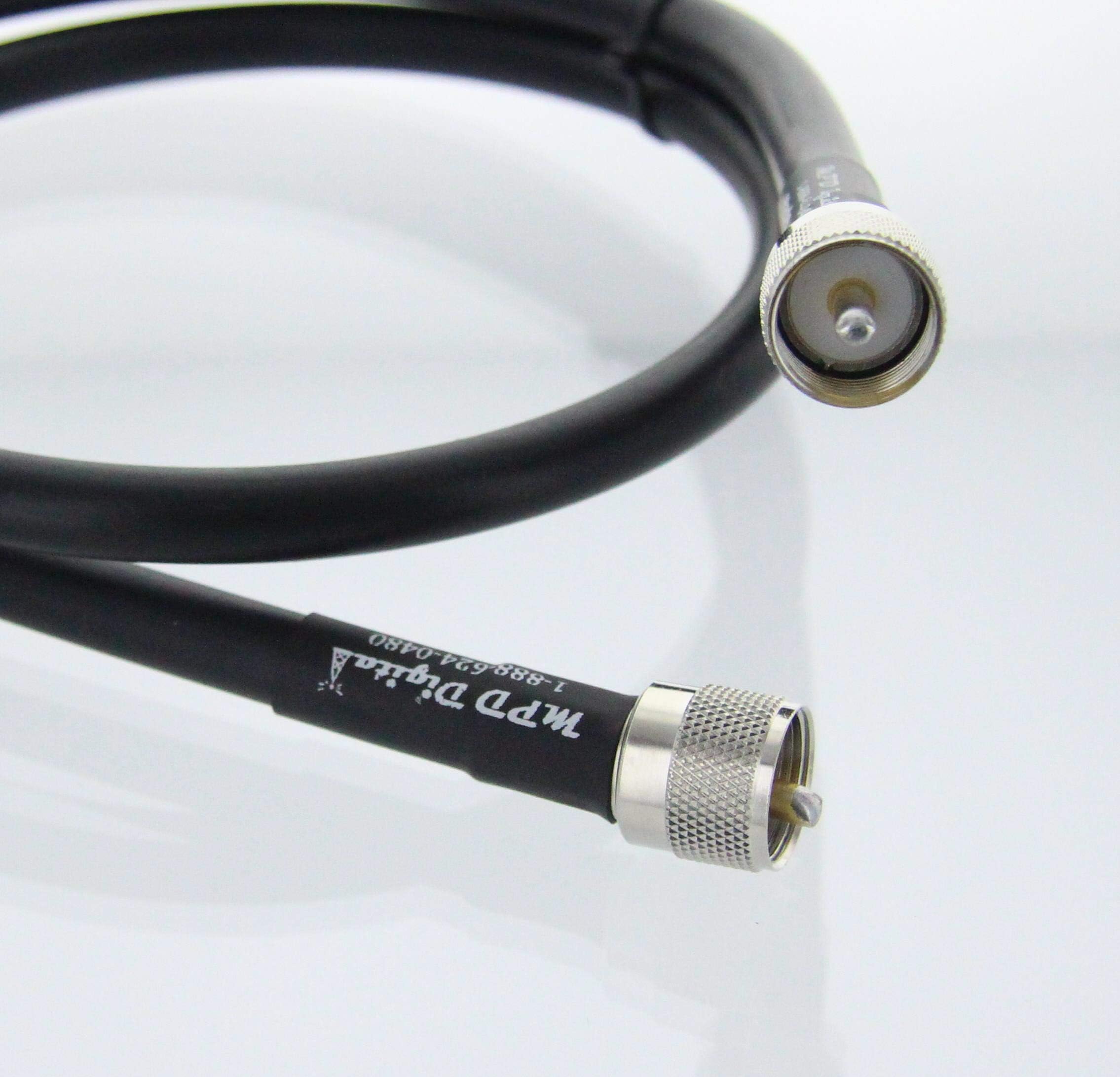 MPD DigitalI MPD-400 PVC Superflex Coax Cable I PL259 UHF Male Connectors I Ultra Low Loss for Ham, VHF, RF, CB Radio I Made in The USA I Black, 20 Feet