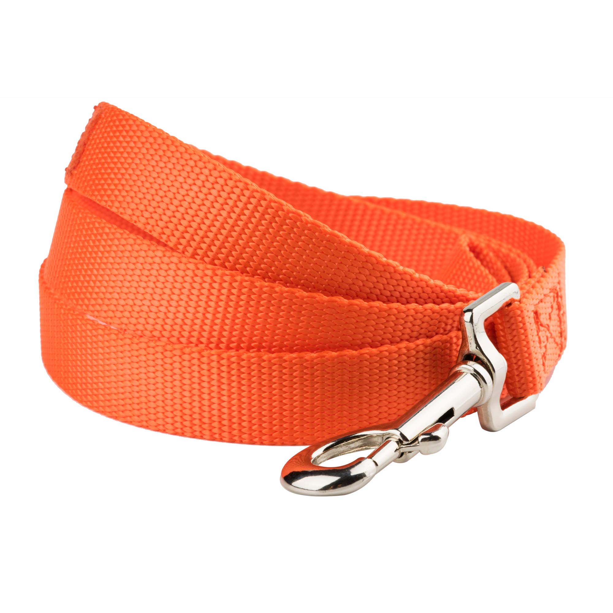 YUDOTE Nylon Dog Leads,Easy to Clean,Soft Lightweight Leash for Daily Walk with Puppies and Small Breeds, 1.5cm Wide 120cm Long, Neon Orange