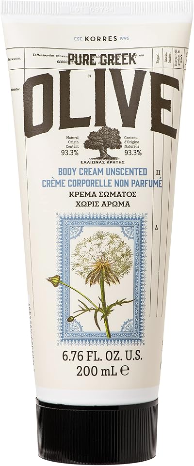 KORRES Pure Greek Olive Body Cream Unscented 6.76 FL OZ Pack of 2