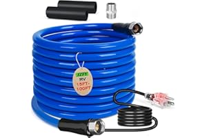 SZFY 50FT Heated Water Hose for RV,Heated Drinking Water Hose with Thermostat,Lead and BPA Free,1/2" Inner Diameter,Temperatures Down to -40°F Self-Regulating,Blue Appearance