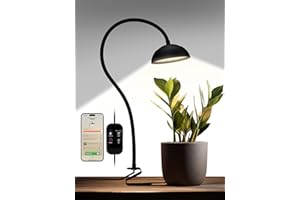 GLOWRIUM Smart Grow Lights for Indoor Plants,10W Full Spectrum LED Plant Light with 3/9/12 Timer,10 Dimmable Levels,Height Ad