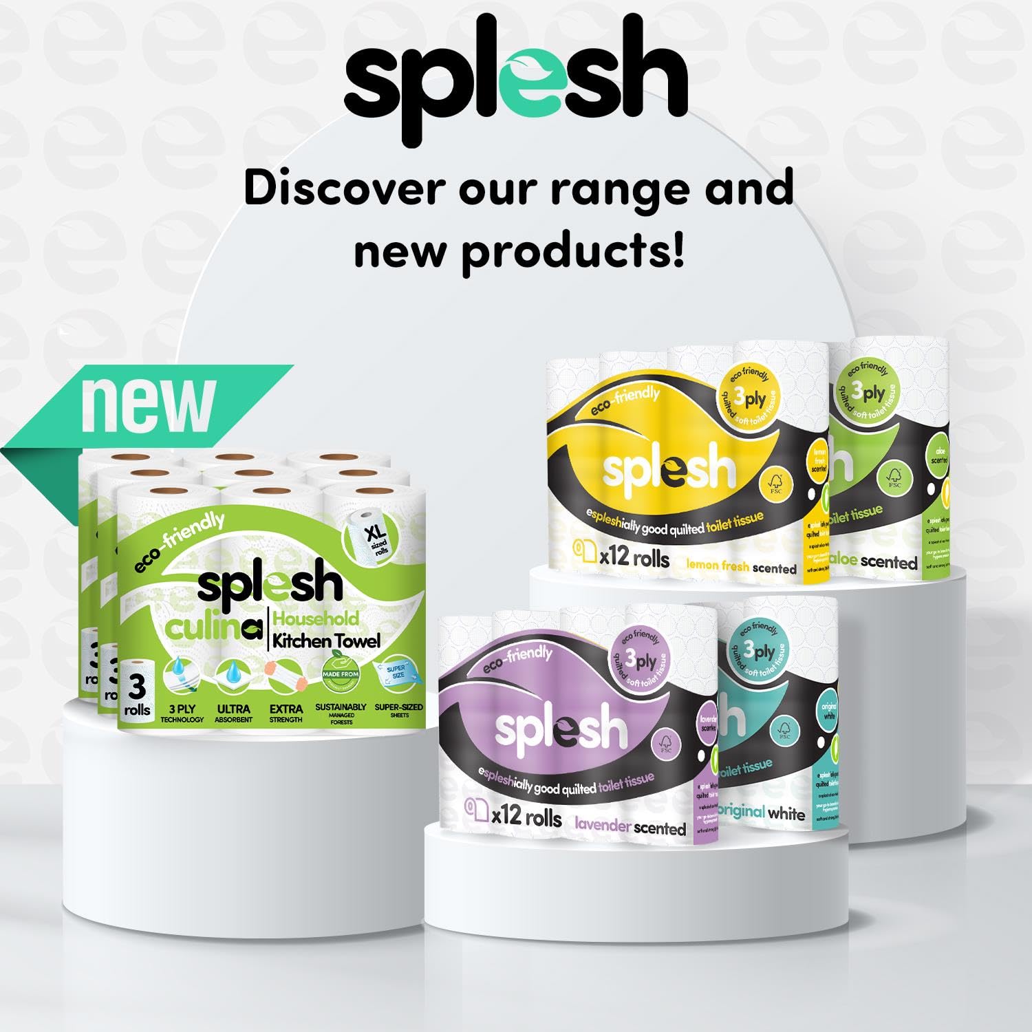 Splesh by Cusheen 3-ply Toilet Roll - Unscented (72 Pack) Soft, Quilted Bulk Toilet Rolls, Toilet Tissue and Loo Rolls – Eco-Friendly Toilet Paper Sustainably Crafted in The UK