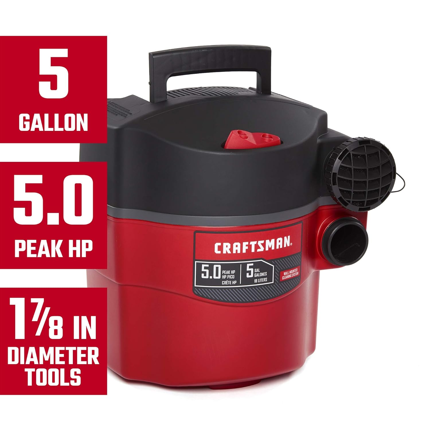 Black Friday CRAFTSMAN CMxEVBE17925 5 Gallon 5 Peak HP Wet Dry Wall Vac