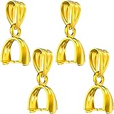 OHINGLT 925 Sterling Silver Pinch Bails for Jewelry Making – Pendant Clasp Connectors, Necklace Clip Bail, Jewelry Clasps for Necklaces & Bracelets