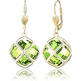 14MM Austrian Crystal Dangle Earrings for Women 14K Glod Jewelry