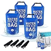 KEOHOLI 4 Packs Universal Pool Step Weights 500D PVC 10L Waterproof Bags for Swimming Pool Ladder Weights Above Ground Pools Sand Bags Pool Stair Weights for Pool Steps, Easy&Quick Fill Sand, Blue