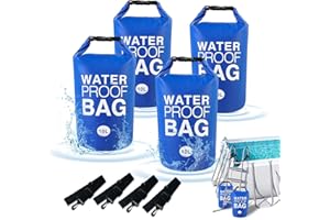 KEOHOLI 4 Packs Universal Pool Step Weights 500D PVC 10L Waterproof Bags for Swimming Pool Ladder Weights Above Ground Pools Sand Bags Pool Stair Weights for Pool Steps, Easy&Quick Fill Sand, Blue