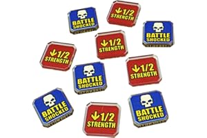LITKO Upgrade Tokens | Compatible with Warhammer 10th Edition | Half-Strength | Battle Shocked | Wound | Movement | Modifier | WH40Kv10 (Half Strength/Battle Shocked)