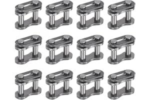 uxcell 16Pcs #25 Chain Master Connector Link Roller, 1/4" Pitch Carbon Steel, Standard Connecting Split Links for 04C Chain