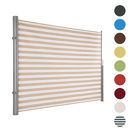 Ultranatura Maui Seitenmarkise, Seitenwandmarkise ausziehbar, Seitenrollo Balkon, Terrasse und Garten, Windschutz und Sichtsc