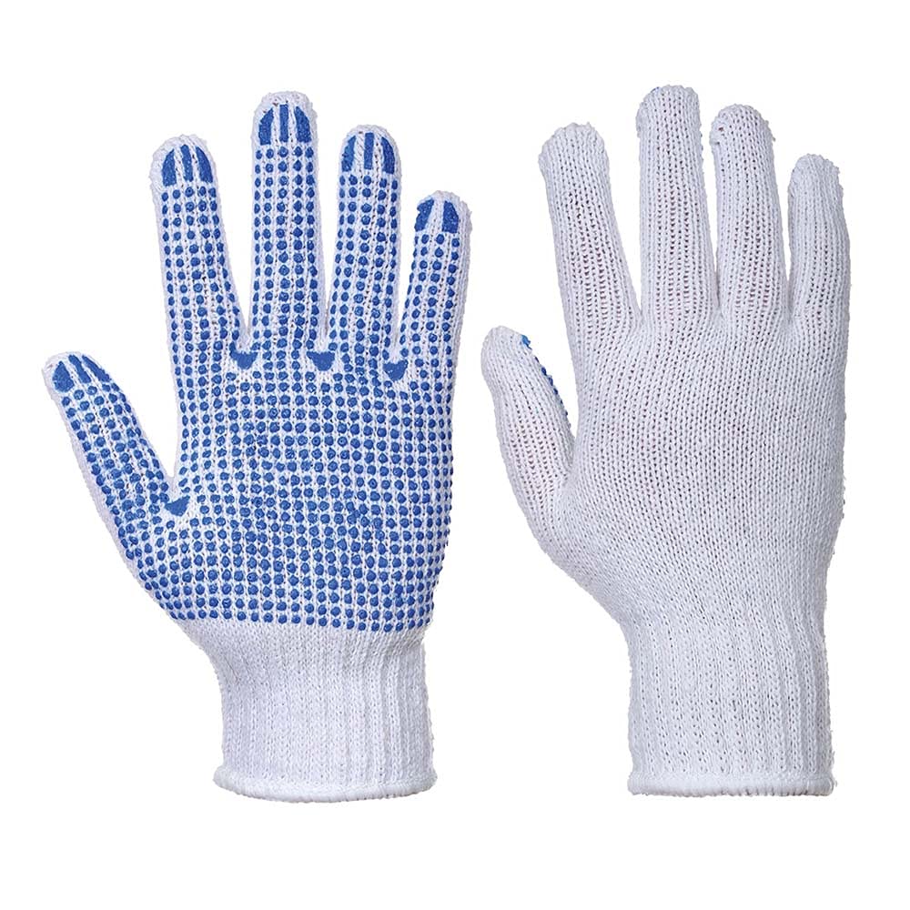 Portwest Classic Polka Dot Glove, Size: XXL, Colour: White/Blue, A111WBRXXL