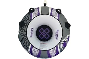 HARDCORE WATER SPORTS Hardcore Watersports Towable Chaos Tube – 54" Inflatable Water Tube for Single Riders, Heavy-Duty Nylon Cover with 4 Secure Handles and Quick-Connect Tow Hook for Lakes and Oceans