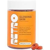 O Positiv RETRO Gummy Glowing Skin Vitamins for Collagen Production– Astaxanthin, Vitamin E, Bamboo Extract, Hibiscus & Vitamin C – Vegan Skin Gummies for Smooth Skin & Hydration, 50 Count (Pack of 1)
