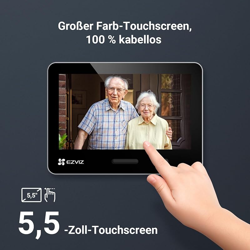 EP4 Silber 4K WLAN Türspion mit 5,5-Zoll-Farbbildschirm Akku